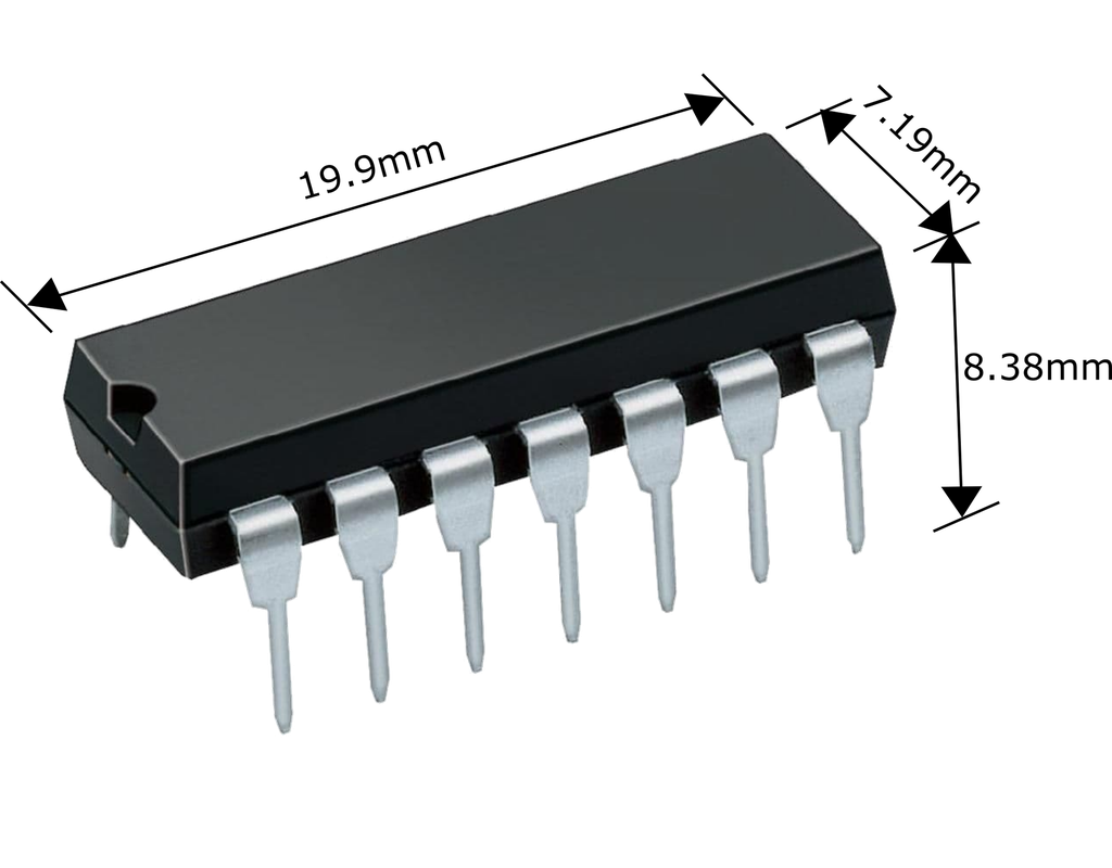 Lot De 2 Circuits Intégrés LM324N - Amplificateur Opérationnel Quadruple - Boîtier DIP 14